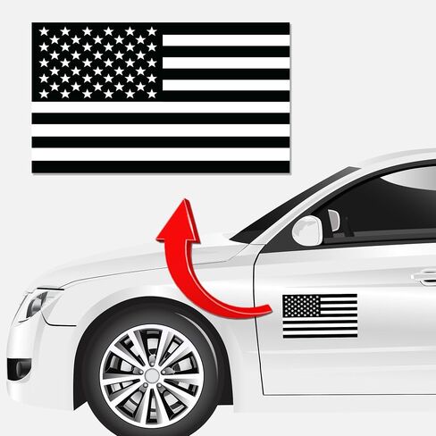 Magnet Me Up Black and White American Flag Magnet Decal, 7x12 Inches, Heavy Duty Automotive Magnet for Car Truck SUV in Saudi Arabia