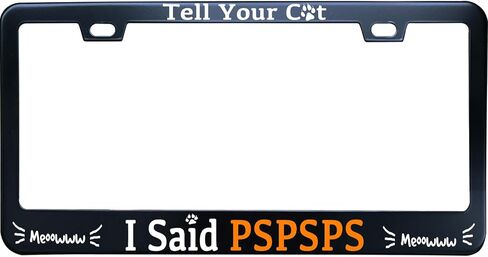 PAW PRINT CAT MOM MOM LICENT FRAME FOR CAT LOPIS ، Frame Black Stafless Car Tag Frame ، 6 "x12" 2 roles and sotch fits us/ca in Kuwait