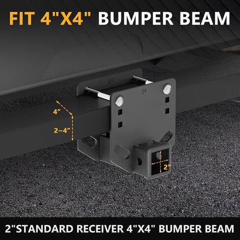 RV Bumper 2 "Trailer Hitch مستقبل نوبات من 2 بوصة إلى 4 بوصة عوارض المصد الخلفي ، 3500 رطل ترقية السحب قطر محول مفتوح لرفوف شحن دراجة حاملات الكرة RV الإطارات in Saudi Arabia