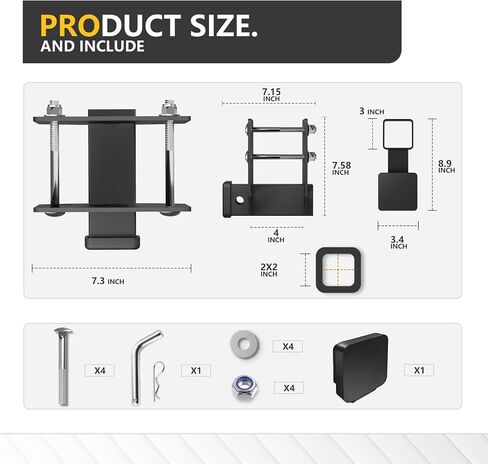 RV Bumper 2 "Trailer Hitch مستقبل نوبات من 2 بوصة إلى 4 بوصة عوارض المصد الخلفي ، 3500 رطل ترقية السحب قطر محول مفتوح لرفوف شحن دراجة حاملات الكرة RV الإطارات in Saudi Arabia