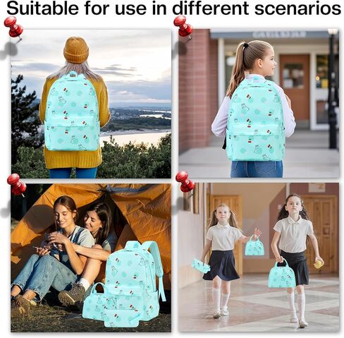 3Pcs Bunny Backpack Sets with Lunch Box and Pencil Case School Backpack Girls Rabbit Backpacks for Kids Large Capacity Waterproof Lightweight Backpack Pink in Kuwait