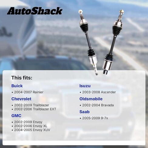 Autoshack الأمامية الأمامية أو اليمنى CV Axle Rovebly Placbly For 2002-2009 Chevrolet Trailblazer 4WD 2002-2009 GMC Envoy 4WD 2004-2007 Buick Rainier AWD ، RWD DRIVER أو SPARCED DSK112 in Saudi Arabia