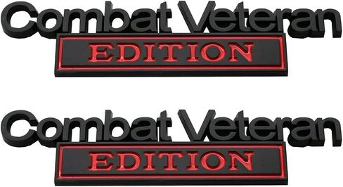 2PCS Combat Edition Edition Emblems 3D شارات رفعت ملصقات الشاحنة الخارجية البديل لـ F150 F250 F350 Chevy Silverado 1500 2500 (Red) in Kuwait