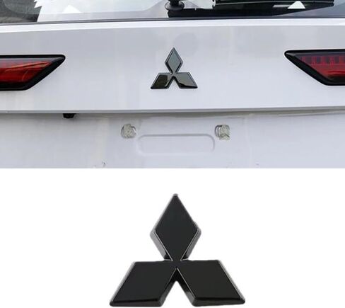 ل Mitsubishi Outlander 2022 2023 2024 2025 الأمامي الخلفي الخلفي لامع الشعار السود in Saudi Arabia