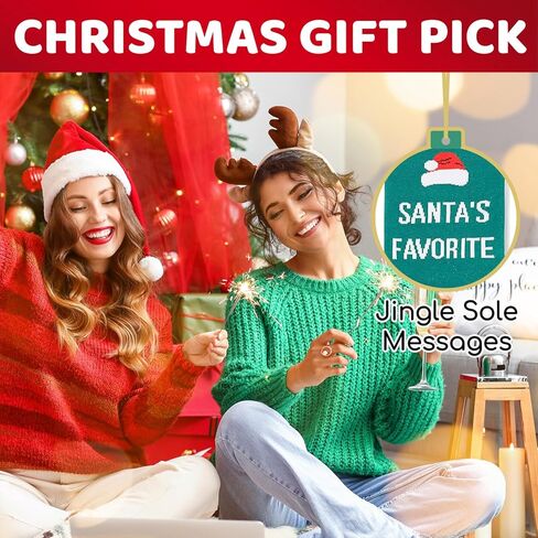 جوارب HAPPYPOP لهدايا عيد الميلاد للرجال والنساء - جوارب سانتا السرية لعيد الميلاد للأم والأب، جوارب سانتا لعيد الميلاد in Kuwait