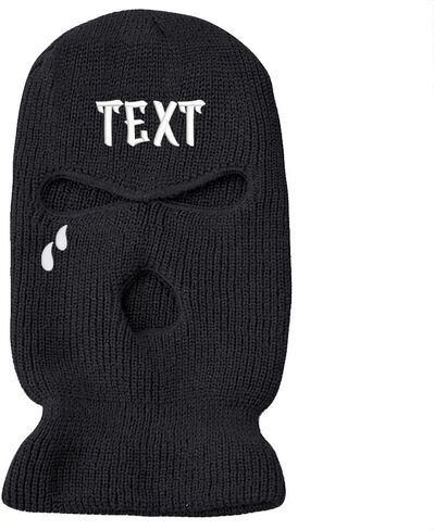 Personalized Customize Beanie Balaclava Mask Hat Womne Men Winter Masked Ski Cycling Hat with Embroidery Letters Text Name Logo Black, One Size-Medium in Saudi Arabia