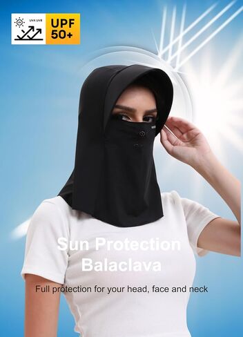 المرأة UPF 50+ حماية من أشعة الشمس Balaclava قناع الوجه التنفس التبريد قناع رأس كامل للرياضة في الهواء الطلق المشي لمسافات طويلة in Kuwait