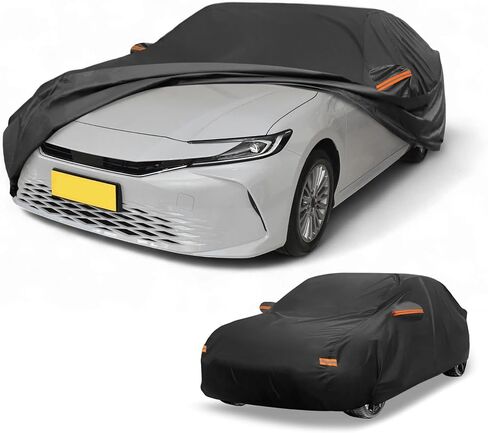 Car Cover Waterproof All Weather Sun Rain Protection Full Exterior Cover for Toyota Camry Black with Left Side Zippers in Saudi Arabia