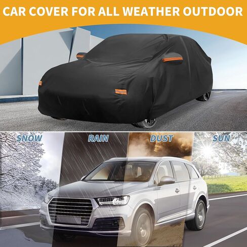 Car Cover Waterproof All Weather Sun Rain Protection Full Exterior Cover for Toyota Camry Black with Left Side Zippers in Saudi Arabia