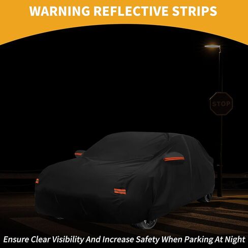 Car Cover Waterproof All Weather Sun Rain Protection Full Exterior Cover for Toyota Camry Black with Left Side Zippers in Saudi Arabia