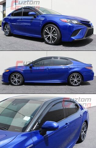 Cuztom Tuning JDM 3D Wavy Style Window Visor Rain Guard Deflector Compatible Fits for 2018-2024 Toyota Camry L LE SE XLE XSE in Saudi Arabia