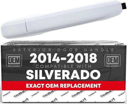 T1A Exterior Rear Driver & Passenger Door Handle - Compatible with 2014-2018 Chevrolet Silverado, 2014-2018 GMC Sierra - Olympic White (GAZ), Plastic - OEM 13583889-GAZ, 13585748-GAZ, 82538 in Kuwait