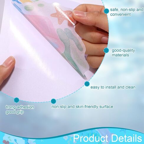 6pcs Ocean Creature Marine Bathtub Stickers, 5.9x7.8 Inch Colorful Waterproof Large Non-Slip Coral Octopus Starfish Whale Turtle Adhesive Decals Threads for Kids Sea Bath Tub Shower Floor in Kuwait