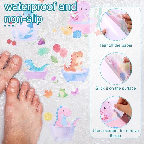 6pcs Ocean Creature Marine Bathtub Stickers, 5.9x7.8 Inch Colorful Waterproof Large Non-Slip Coral Octopus Starfish Whale Turtle Adhesive Decals Threads for Kids Sea Bath Tub Shower Floor in Kuwait