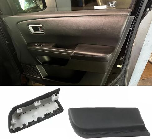 غطاء الأبواب الأمامي اليمنى غطاء مسند ذراع جلدي أسود مناسب لإكسسوارات هوندا Pilot 2009-2015 (جانب الركاب مع قاعدة خلفية) in Kuwait