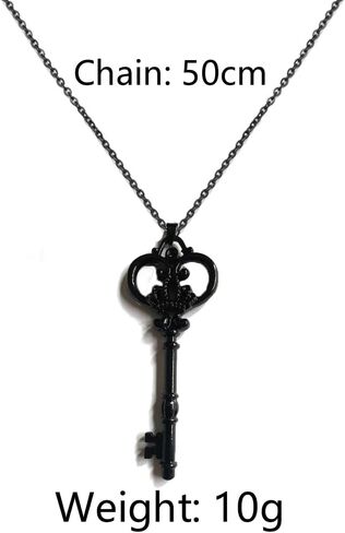 Black Key Necklace Vintage Gothic Key Pendant Necklace Dainty Key Choker Necklace for Women Men Gothic Jewelry Gift in Kuwait