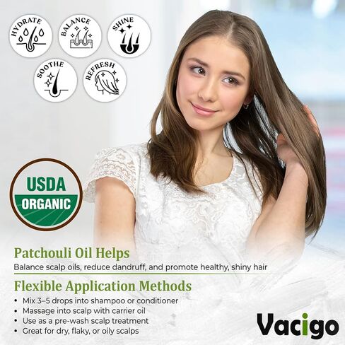 Organic Patchouli Essential Oil – 100% Pure & Natural – Therapeutic Grade, Undiluted Patchouli Oil for Skincare, Diffusers, Candle Making & Aromatherapy – 0.51 fl oz – Sourced from Burundi in Saudi Arabia