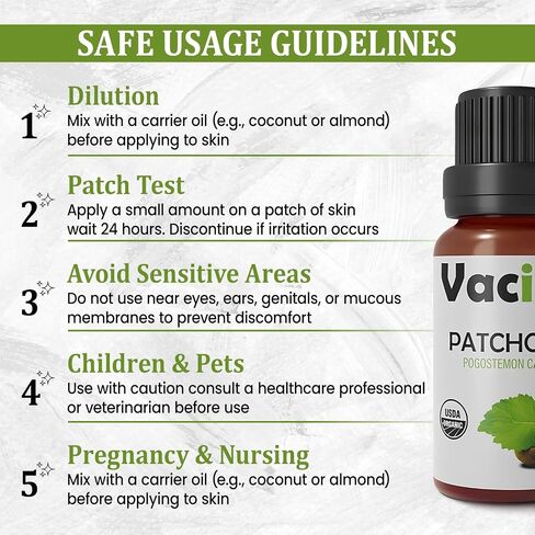 Organic Patchouli Essential Oil – 100% Pure & Natural – Therapeutic Grade, Undiluted Patchouli Oil for Skincare, Diffusers, Candle Making & Aromatherapy – 0.51 fl oz – Sourced from Burundi in Saudi Arabia
