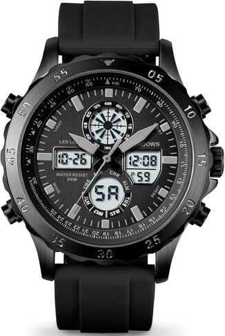 Pindows Watch للرجال ، مقاوم للماء DIAL BIG DIGIT Digital Sport Multifunction LED BACHENT FASHION HOURCHERS ، تقويم ساعة التوقيت الإنذار in Kuwait