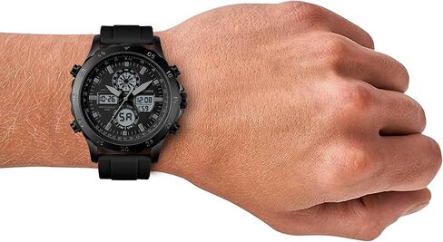 Pindows Watch للرجال ، مقاوم للماء DIAL BIG DIGIT Digital Sport Multifunction LED BACHENT FASHION HOURCHERS ، تقويم ساعة التوقيت الإنذار in Kuwait