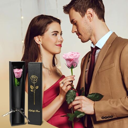 Yamonic الزهور المحفوظة هدايا الورد للنساء أمي، هدايا عيد الأم زهرة الورد للأم، هدايا عيد ميلاد أمي زهرة حقيقية للجدة، زوجة، هدايا صديقة لعيد الميلاد، عيد الحب، الذكرى السنوية (الأحمر) in Kuwait