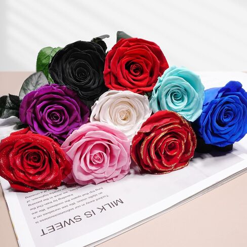 Yamonic الزهور المحفوظة هدايا الورد للنساء أمي، هدايا عيد الأم زهرة الورد للأم، هدايا عيد ميلاد أمي زهرة حقيقية للجدة، زوجة، هدايا صديقة لعيد الميلاد، عيد الحب، الذكرى السنوية (الأحمر) in Kuwait
