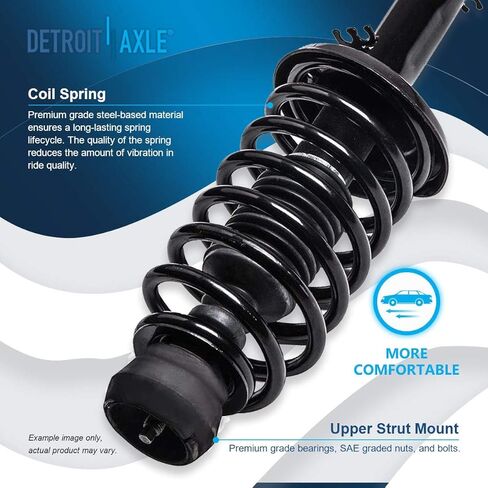 Detroit Axle - 14pc Stemention Kit for 2001-2005 Volkswagen Jetta 2002 2003 2004 ، 2 struts ready ، اثنين من ذراعي التحكم السفلية ، مفاصل الكرة ، 4 قضبان ربط داخلية وخارجية ، 2 قضبان التأثير ، 2 أحذية ، بديل in Saudi Arabia
