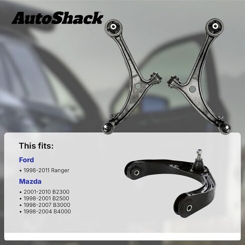 AutoShack Complete Set of Front Lower Control Arms with Ball Joint for 1998-2011 Ford Ranger 1998-2001 Mazda B2500 1998-2004 B4000 1998-2007 B3000 2001-2010 B2300 2.3L 4WD RWD | 2-Pcs CAK930-931 in Saudi Arabia