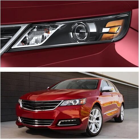 PENSUN Headlights Compatible with 2014 2015 2016 2017 2018 2019 2020 Chevy Impala Headlamps Repalcement Halogen Black Housing Clear Lens, Passenger and Driver Side in Saudi Arabia