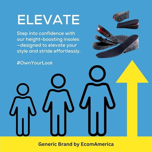Height Increase Insoles Adjustable Booster, Elevated Boosting Foot Pad Insert Riser Orthotic, Non Slip Cushioned Shoe Lifts, Men Women Unisex, Comfort Breathable Layers with Heel, Arch Support in Saudi Arabia