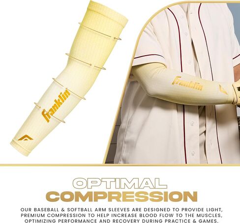Franklin Sports Baseball Arm Sleeves - Baseball + Softball Arm Compression Sleeves for Men + Women - Multiple Sizes + Colors in Saudi Arabia