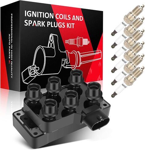 SCITOO 1 ignition coils with 6 iridium Spark Plugs for ford USA EXPLORER TAURUS 4L 3L V6 9017113 6383157 in Saudi Arabia