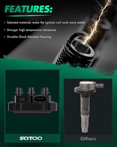 SCITOO 1 ignition coils with 6 iridium Spark Plugs for ford USA EXPLORER TAURUS 4L 3L V6 9017113 6383157 in Saudi Arabia