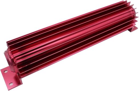 1 مجموعة SHLPDFM Red Aluminium Universal 12 "Pass مزدوج زعانف الزعانف مبرد مع اثنين 1/4" NPT متوافق مع C4 C6 700R4 4L60E 727 in Saudi Arabia