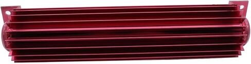1 مجموعة SHLPDFM Red Aluminium Universal 12 "Pass مزدوج زعانف الزعانف مبرد مع اثنين 1/4" NPT متوافق مع C4 C6 700R4 4L60E 727 in Saudi Arabia