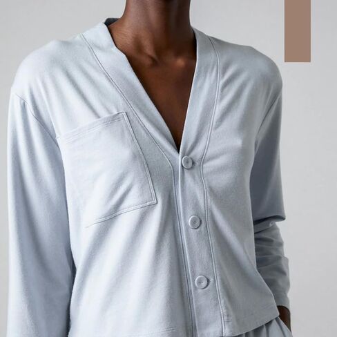 Lunya Slumberknit Long Sleeve Button Up Pajamas for Women - Organic Cotton Button Up Pajama Set - Buttery Soft Lounge Wear in Saudi Arabia