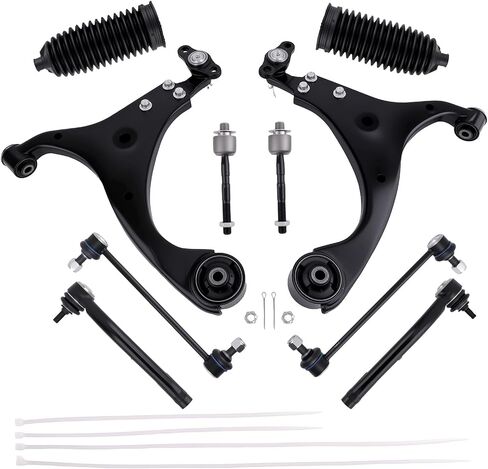 MaxPeedingRods 14pc مجموعة التعليق الأمامي لـ Hyundai Elantra 2007-2012 ، ذراع التحكم السفلي مع أحذية قضيب الترجيع في كرة القدم السفلية والخلفية. in Saudi Arabia