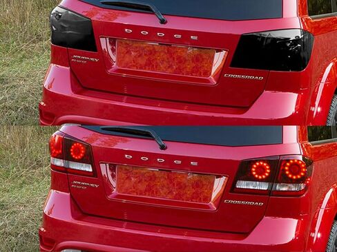 Rvinyl Tail Light Pre Cut Film Tint Cover Kit in Blackout Smoke Compatible with Dodge Journey 2010-2020 - Adhesive Backs in Saudi Arabia