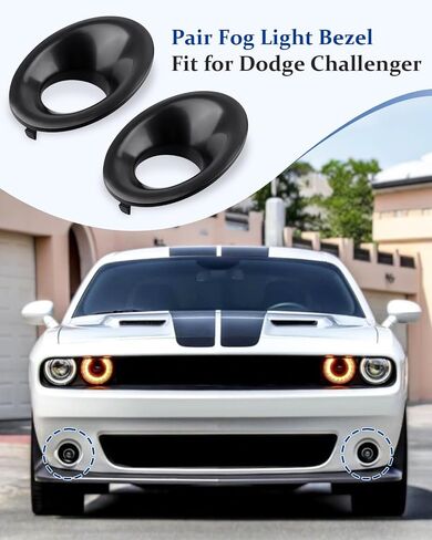 Pair Fog Light Bezel Fit for Dodge Challenger 2015-2022 Driver and Passenger Side Fog Light Trim يحل محل 68259663AA ، 68259662AA | CH1038177 ، CH1039177 اليسار واليمين in Kuwait