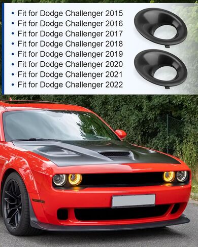 Pair Fog Light Bezel Fit for Dodge Challenger 2015-2022 Driver and Passenger Side Fog Light Trim يحل محل 68259663AA ، 68259662AA | CH1038177 ، CH1039177 اليسار واليمين in Kuwait