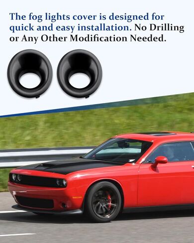 Pair Fog Light Bezel Fit for Dodge Challenger 2015-2022 Driver and Passenger Side Fog Light Trim يحل محل 68259663AA ، 68259662AA | CH1038177 ، CH1039177 اليسار واليمين in Kuwait
