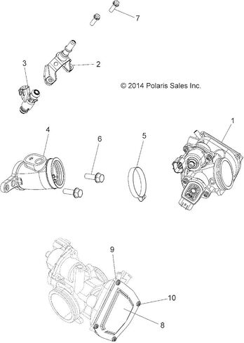 Polaris ATV Throttle Body Adapter, Genuine OEM Part 5414962, Qty 1 in Saudi Arabia