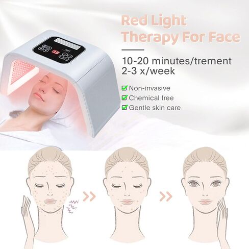 Led-Light-Therapy, Red Light Therapy for Face 7 in 1 Colors LED Facial Skin Care Tool Facial Neck Body Hand Skincare Mask in Saudi Arabia