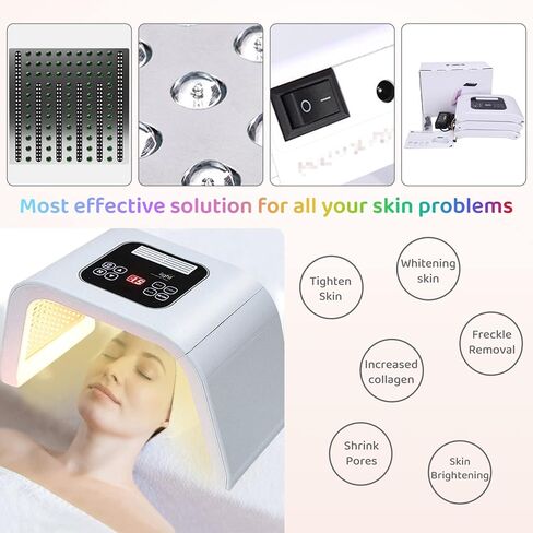 Led-Light-Therapy, Red Light Therapy for Face 7 in 1 Colors LED Facial Skin Care Tool Facial Neck Body Hand Skincare Mask in Saudi Arabia