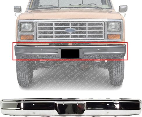 Front Bumper Chrome Steel Without Impact Strip Holes Direct Replacement Compatible With 1980-1986 Ford Bronco/F Series FO1002167 E1TZ17757A in Saudi Arabia