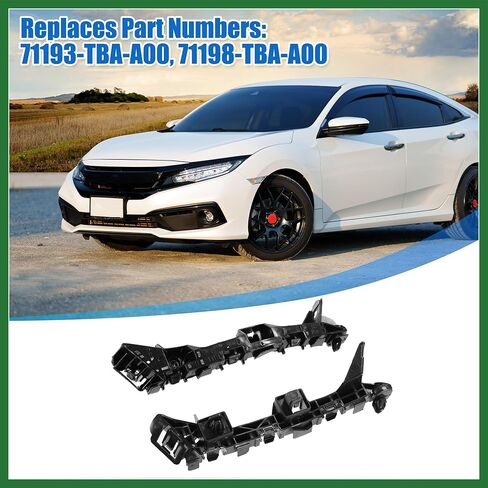 Motoforti Pair of Front Bumper Bracket Retainer Spacer Mounting Support Driver and Passenger Side 71193-T5A-000 for Honda Fit 2015-2020 Plastic Black Long-lasting in Saudi Arabia