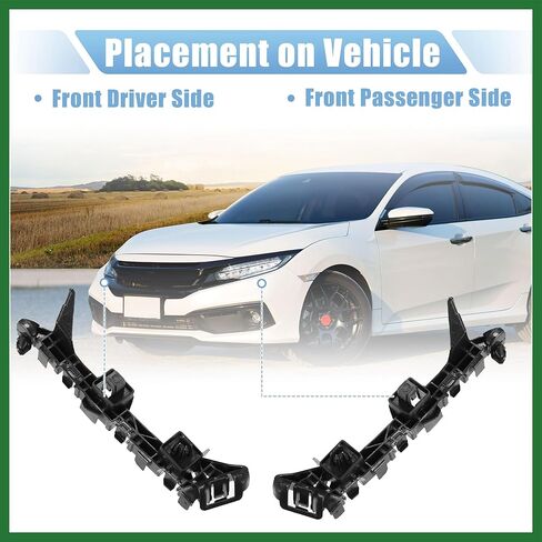 Motoforti Pair of Front Bumper Bracket Retainer Spacer Mounting Support Driver and Passenger Side 71193-T5A-000 for Honda Fit 2015-2020 Plastic Black Long-lasting in Saudi Arabia