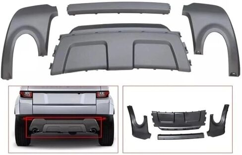 المصد الخلفي Lower FaLance لوحة Kit LR026329 LR026328 متوافق مع 2012-2019 Range Rover Evoque 4 قطع الخلفية شريط التمرير الخلفي يعزز تصميم المصد الخلفي تصميم in Kuwait