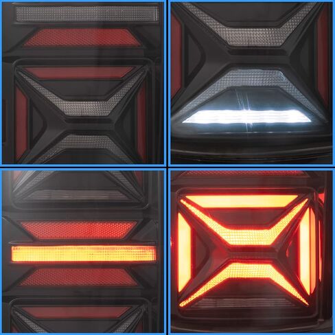 Vland LED LED Tail Lights متوافقة مع GMC Sierra 2014-2018 (وليس للموديلات مع مصنع المصنع LED) مع الإشارة الديناميكية مع الإشارة الحمراء ، جوانب الركاب والسائقين ، عدسة واضحة in Saudi Arabia