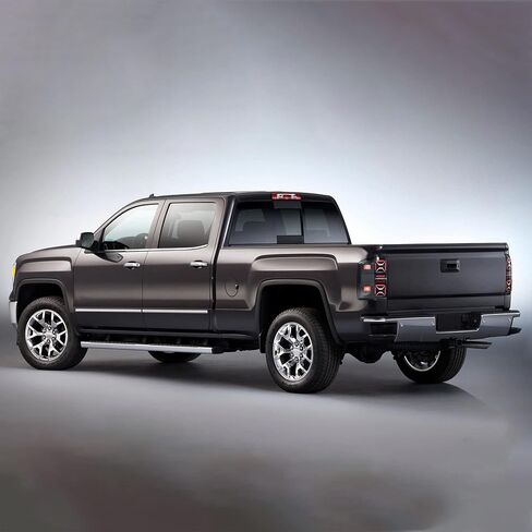 Vland LED LED Tail Lights متوافقة مع GMC Sierra 2014-2018 (وليس للموديلات مع مصنع المصنع LED) مع الإشارة الديناميكية مع الإشارة الحمراء ، جوانب الركاب والسائقين ، عدسة واضحة in Saudi Arabia